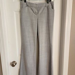 Express Editor Mid Rise Flare Pant in Light Gray 6R